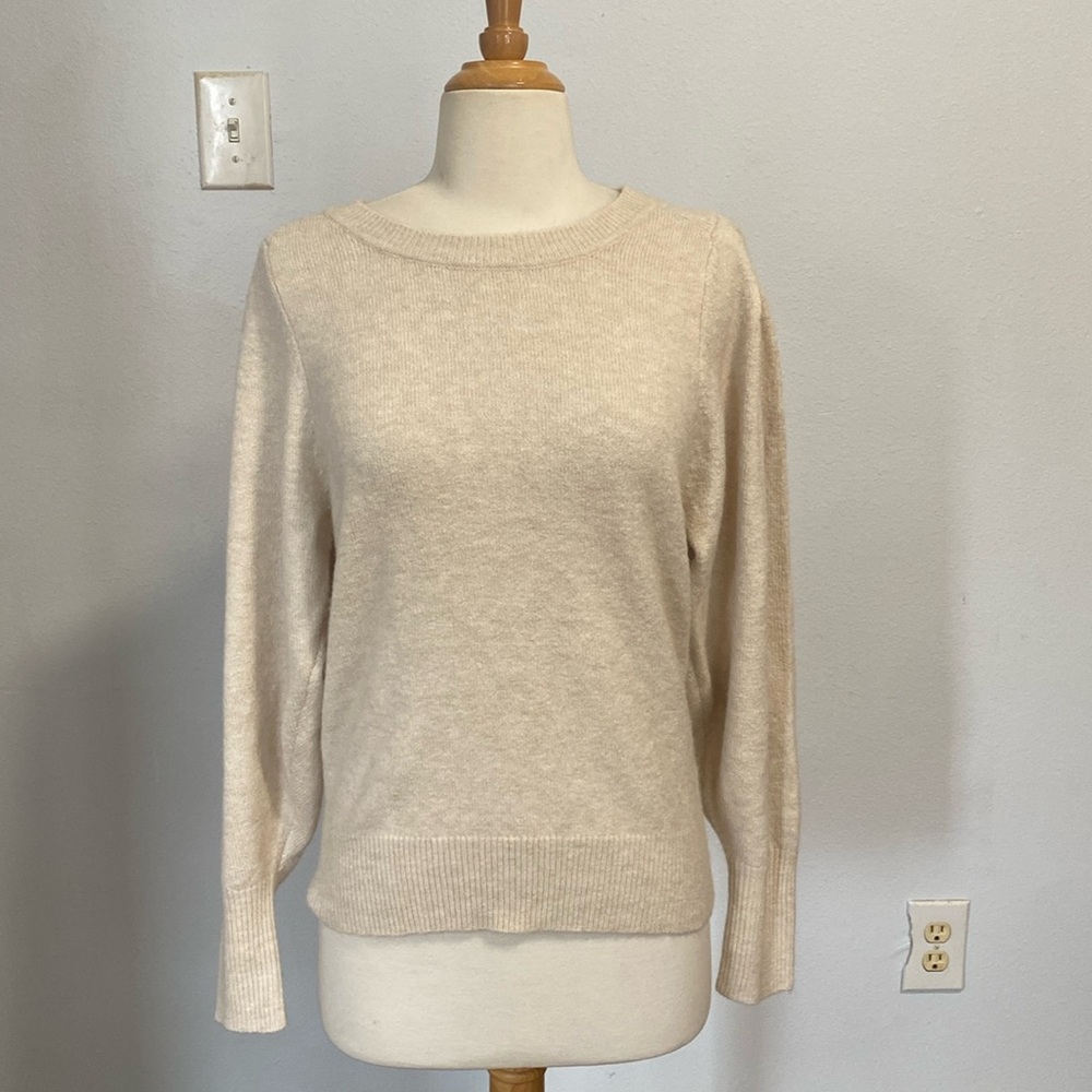 Karen Kane Tan‎ Juliet Sleeve Women's Recycled CrewNeck Sweater XS NWT